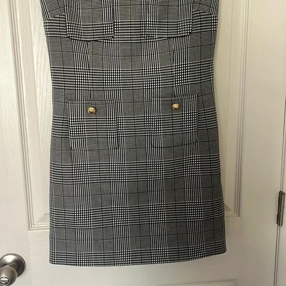 SELF-PORTRAIT Check-Print Sleeveless Stretch-Woven Minidress US 12 - Picture 10 of 16
